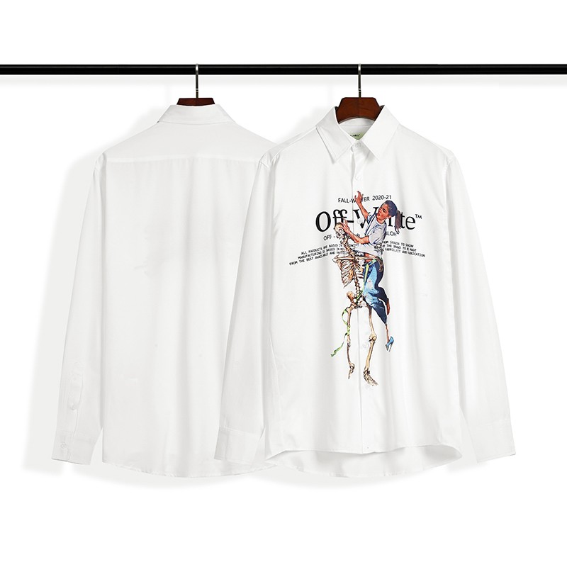 Long-sleeved Shirt White S~XL B136XC3002